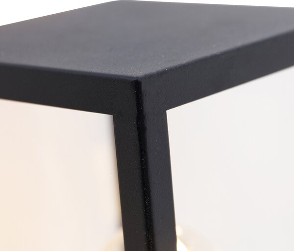 Lampă de perete inteligentă de exterior neagră cu sticlă 30 cm incl. Wifi ST64 - Rotterdam