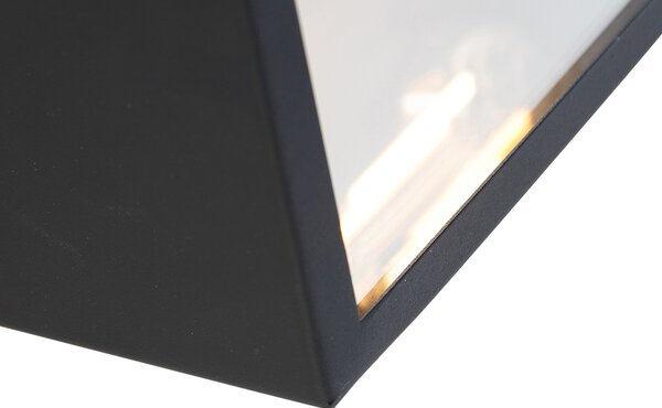Lampa de perete inteligentă de exterior neagră cu sticlă incl. WiFi ST64 - Rotterdam Long