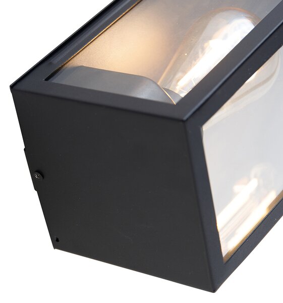Lampa de perete inteligentă de exterior neagră cu sticlă incl. WiFi ST64 - Rotterdam Long