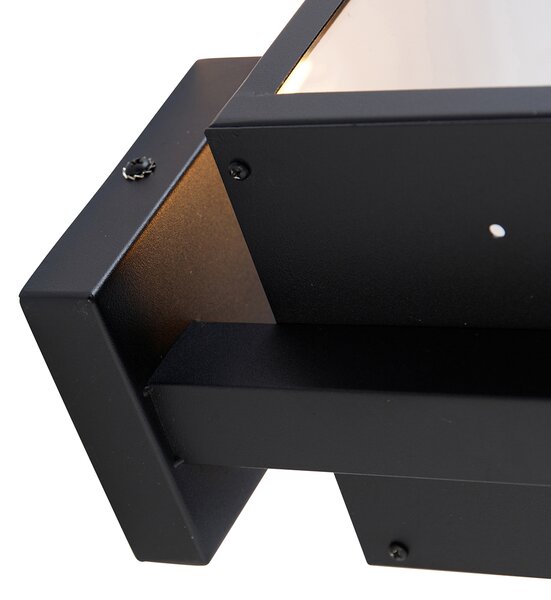 Lampă de perete inteligentă de exterior neagră cu sticlă 30 cm incl. Wifi ST64 - Rotterdam