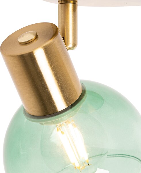 Spotlight Art Deco auriu cu sticlă verde - Vidro