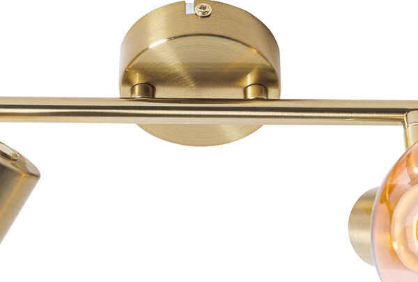 Spotlight Art Deco auriu cu sticlă roz 2 lumini - Vidro