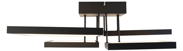 Plafoniera neagra cu LED integrat, cu dimmer in 3 trepte, cu 4 lumini - Lejo