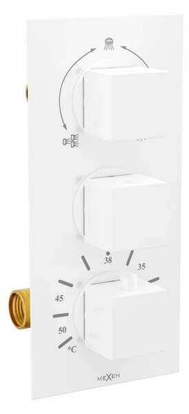 Mexen CUBE - Set de duș ascuns cu 3 ieșiri 7 în 1, alb, 77503-set