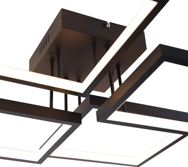 Plafoniera neagra cu LED integrat, cu dimmer in 3 trepte, cu 4 lumini - Lejo