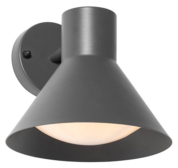 Lampă de perete exterioară industrială gri închis con IP44 - Natas