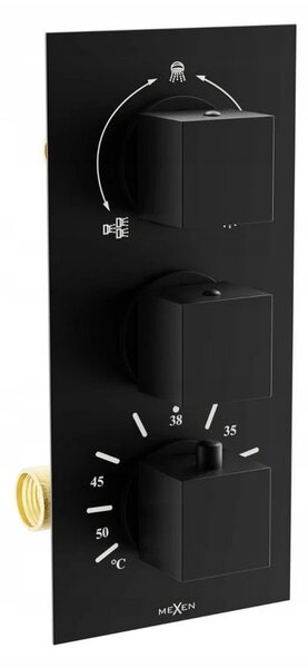 Mexen CUBE - Set cadă-duș ascuns cu 3 ieșiri 7 în 1, negru, 77503-set