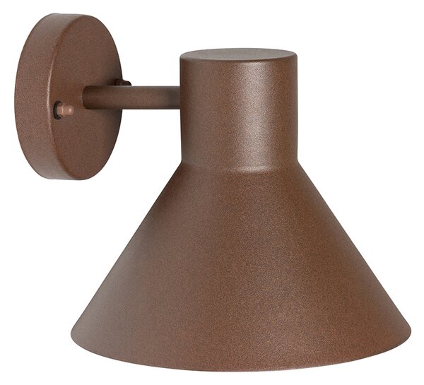 Lampă de perete exterioară industrială maro ruginiu con IP44 - Natas