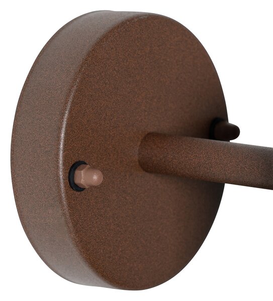 Lampă de perete exterioară industrială maro ruginit rotundă IP44 - Natas