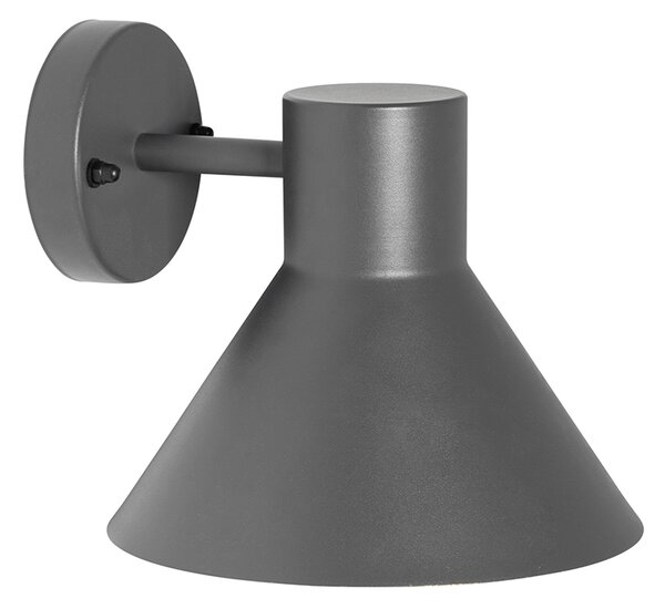 Lampă de perete exterioară industrială gri închis con IP44 - Natas