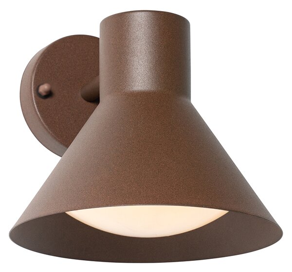 Lampă de perete exterioară industrială maro ruginiu con IP44 - Natas