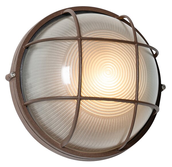 Lampă de perete exterioară industrială maro ruginiu IP44 - Hanneke