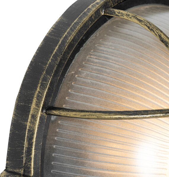Lampă de perete exterioară industrială auriu antic IP44 - Hanneke