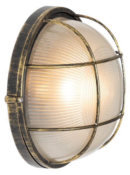 Lampă de perete exterioară industrială auriu antic IP44 - Hanneke