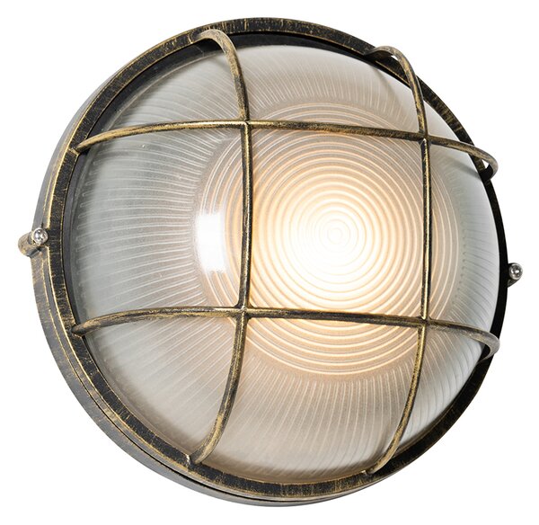Lampă de perete exterioară industrială auriu antic IP44 - Hanneke