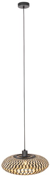 Lampă suspendată orientală din bambus negru 40 cm - Ostrava