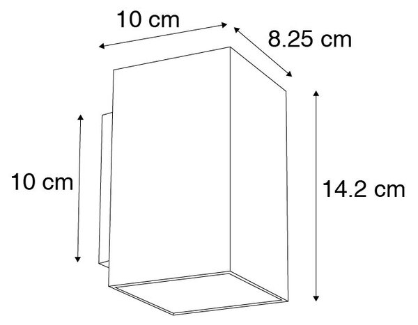 Set de 2 aplice moderne negre pătrate cu 2 lumini - Sandy