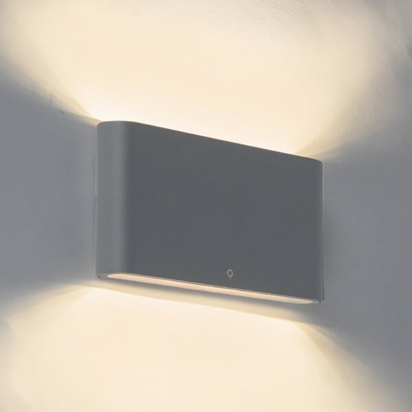 Set de 2 aplice exterioare gri închis 17,5 cm inclusiv LED - Batt
