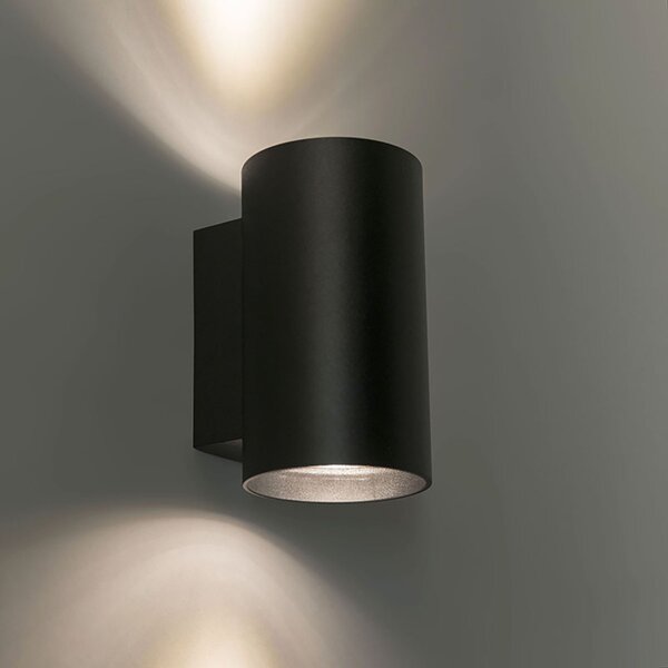 Set de 2 aplice moderne negre rotunde cu 2 lumini - Sandy