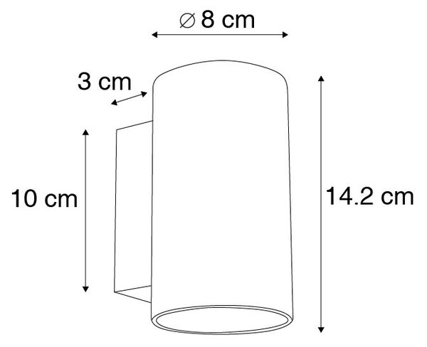 Set de 2 aplice moderne negre rotunde cu 2 lumini - Sandy