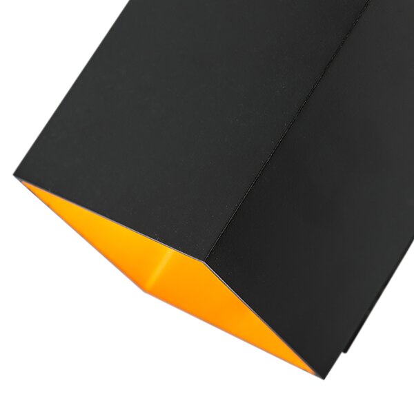 Set de 2 aplice de perete de design negru și auriu pătrate - Sola
