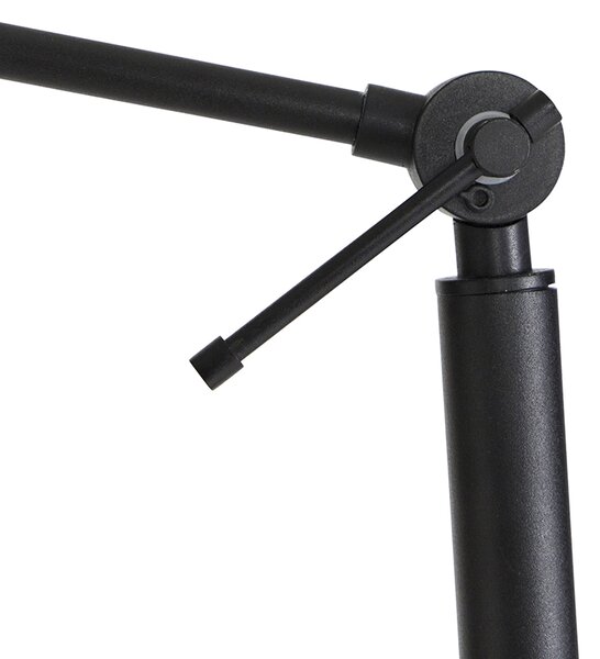 Lampa de podea neagra cu abajur gri deschis 50 cm reglabil - Editor