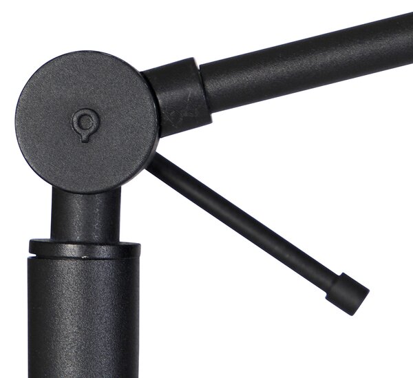 Lampa de podea neagra cu abajur gri deschis 50 cm reglabil - Editor