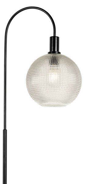 Lampa de podea de design neagră cu sticlă fumurie - Chico