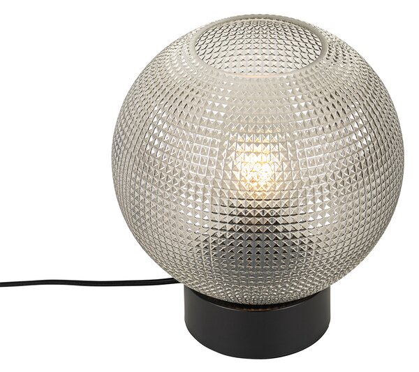 Lampa de masă de design neagră cu sticlă fumurie - Chico