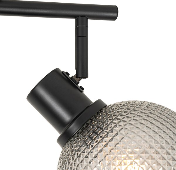 Spotlight de design negru cu sticlă fumurie cu 2 lumini - Chico