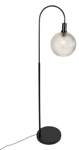 Lampa de podea de design neagră cu sticlă fumurie - Chico