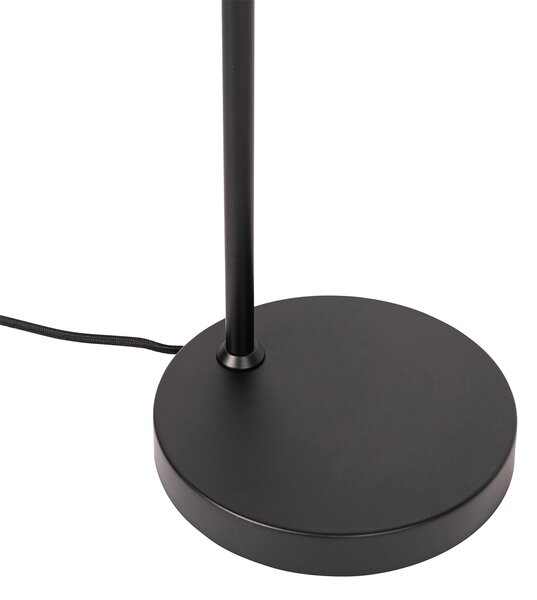 Lampă de masă de design neagră cu alamă și sticlă ambră - Zuzanna