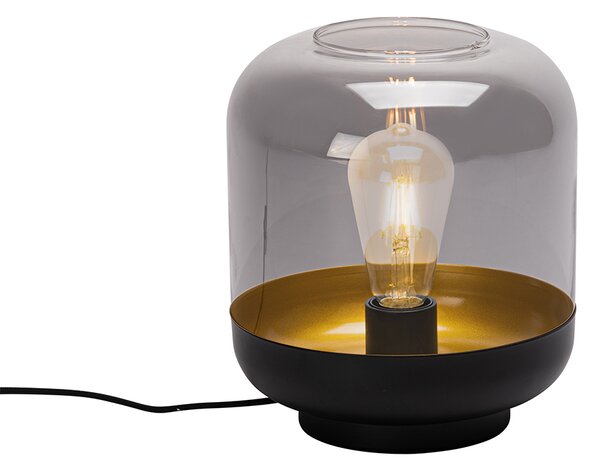 Lampă de masă de design neagră cu sticlă aurie și fum - Kyan