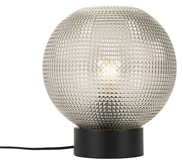 Lampa de masă de design neagră cu sticlă fumurie - Chico