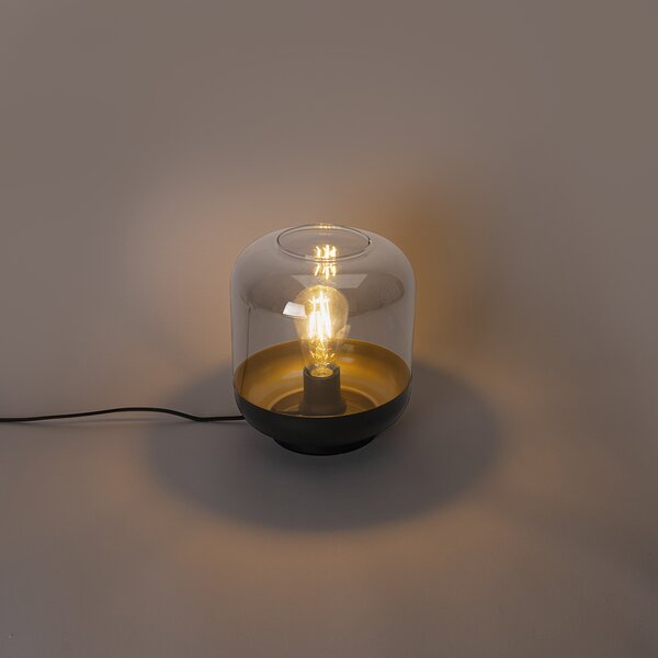 Lampă de masă de design neagră cu sticlă aurie și fum - Kyan