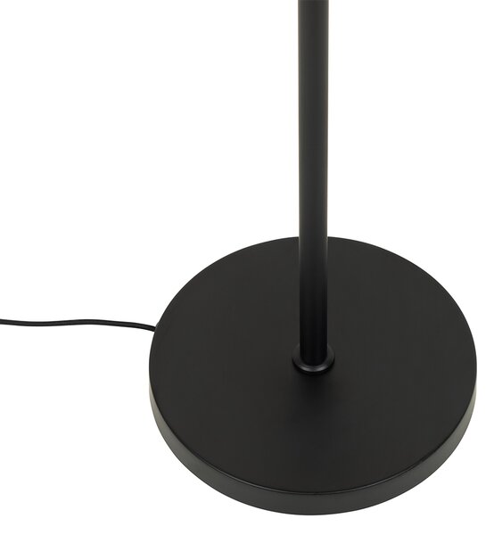 Lampa de podea de design neagră cu auriu și sticlă fumurie - Kyan