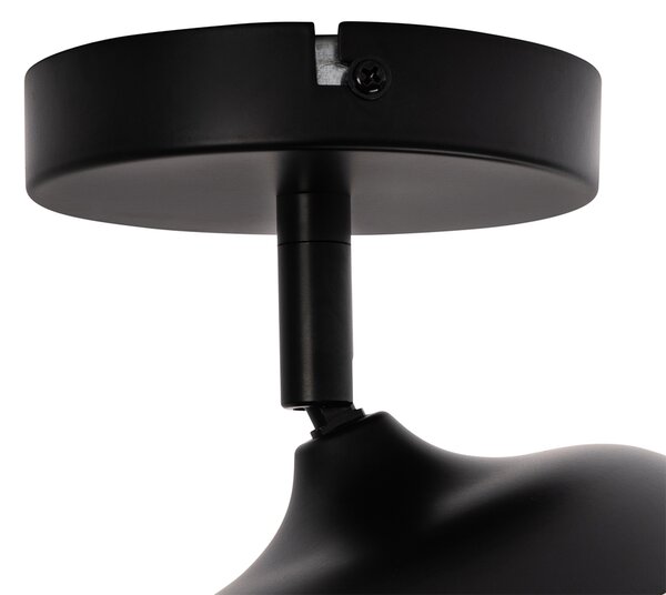 Spotlight de design negru cu auriu și sticlă fumurie - Kyan