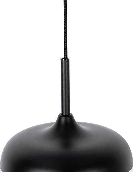 Lampă suspendată de design neagră cu auriu și sticlă fumurie - Kyan