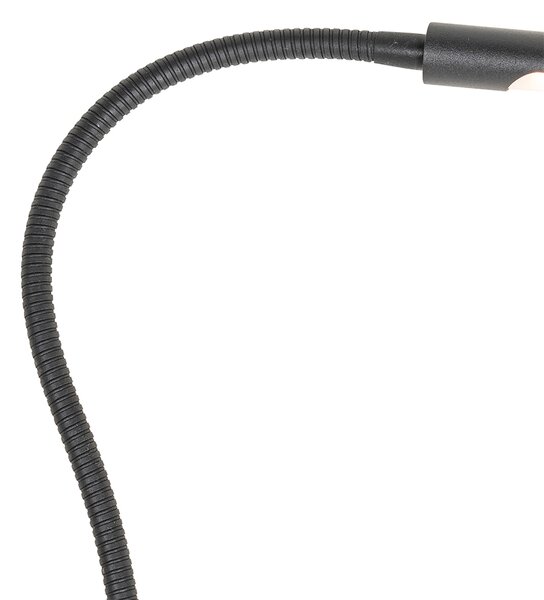 Lampă de birou cu clește neagră incluzând LED cu dimmer tactil - Lionard