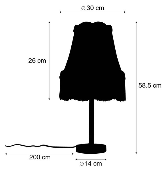 Lampă de masă clasică din alamă cu abajur verde Granny 30 cm - Simplo
