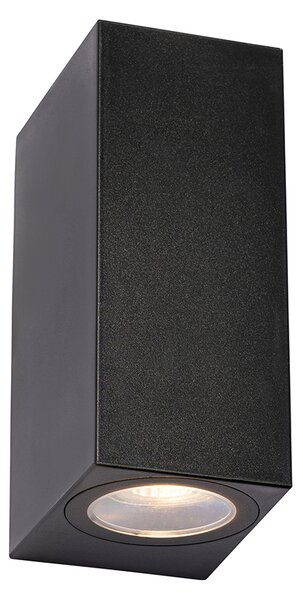 Lampa de perete exterioara moderna din plastic negru cu 2 lumini - Baleno