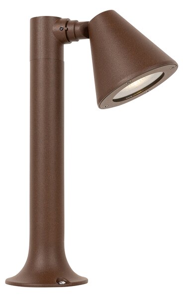 Stâlp de iluminat exterior modern maro ruginit 30 cm IP44 reglabil - Ciara