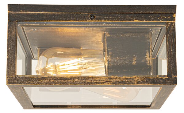 Plafonieră vintage auriu antic IP44 cu 2 lumini - Charlois