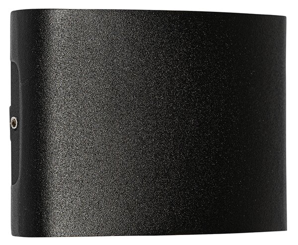 Aplică de perete exterioară neagră incluzând LED 4 lumini IP54 - Silly