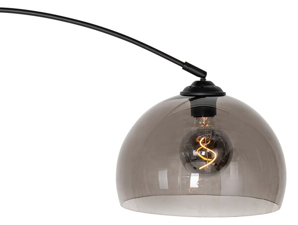 Lampa arcada moderna neagra cu sticla fumurie - Arc