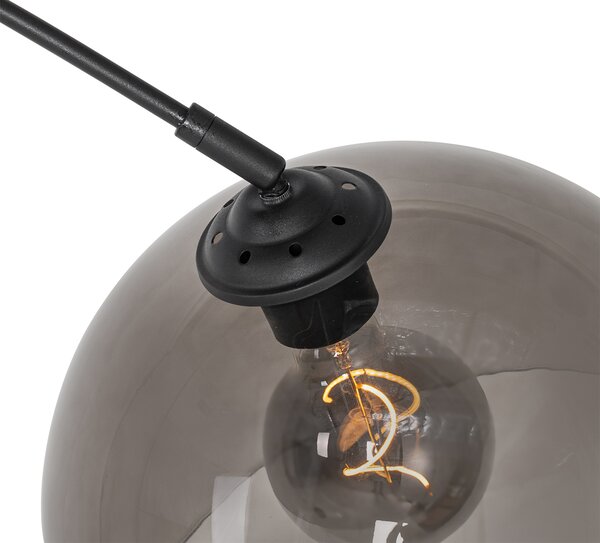 Lampa arcada moderna neagra cu sticla fumurie - Arc