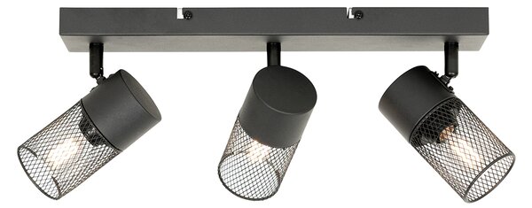 Plafoniera industriala neagra cu 3 spoturi reglabile - Jim