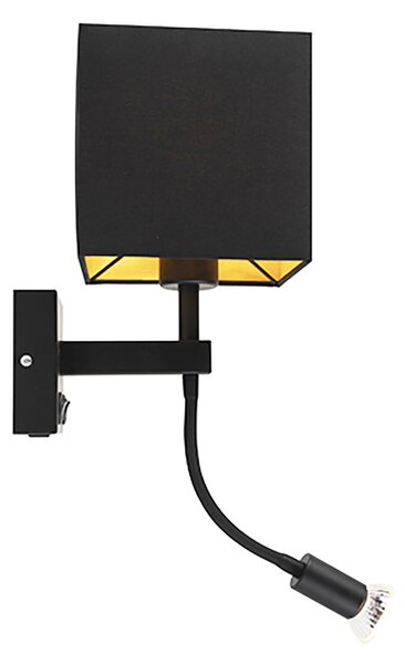 Lampă de perete inteligentă neagră cu USB inclusiv Wi-Fi A60 și GU10 - Zeno