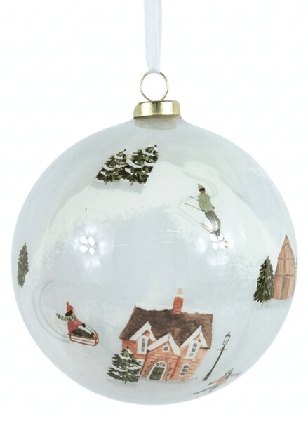Decoratiune de Craciun WINTERLY 8 cm, alba