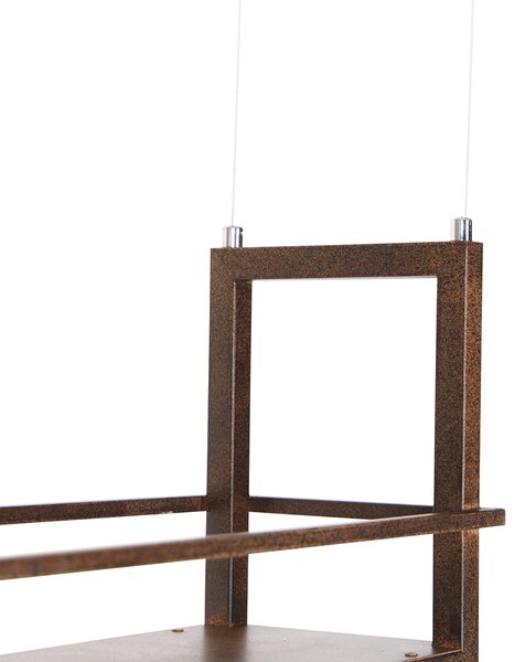 Lampă suspendată inteligentă maro ruginiu cu raft inclusiv 4 WiFi A60 - Cage Rack